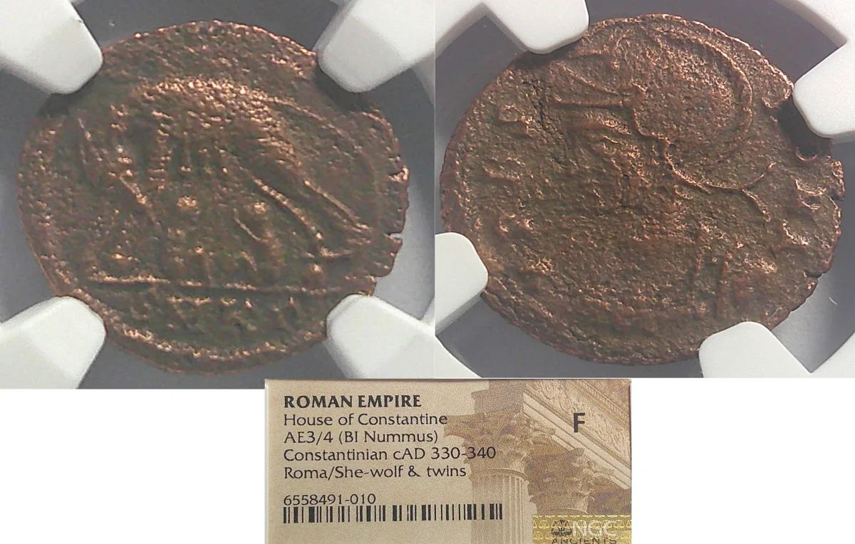ROMAN EMPIRE Constantine AD 330-340 AE/4 (BI Nummus) NGC F