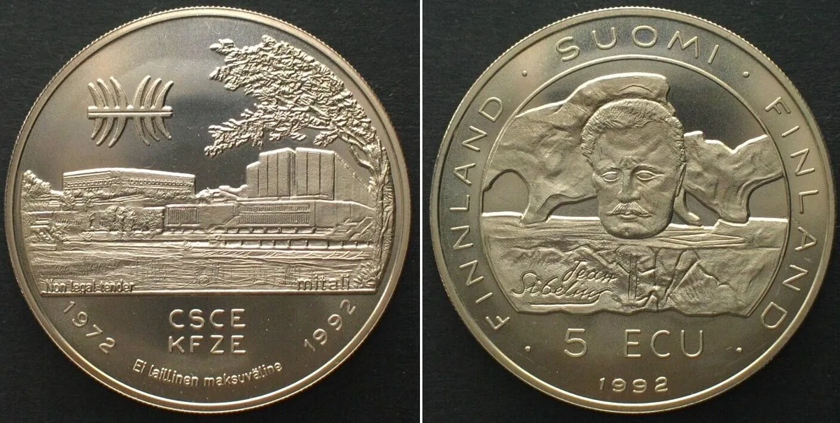 1992 FINNLAND 5 Ecu 1992 CSCE / KFZE Conference, Cu-Ni BU