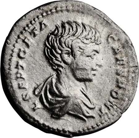 Geta as Caesar. Denarius