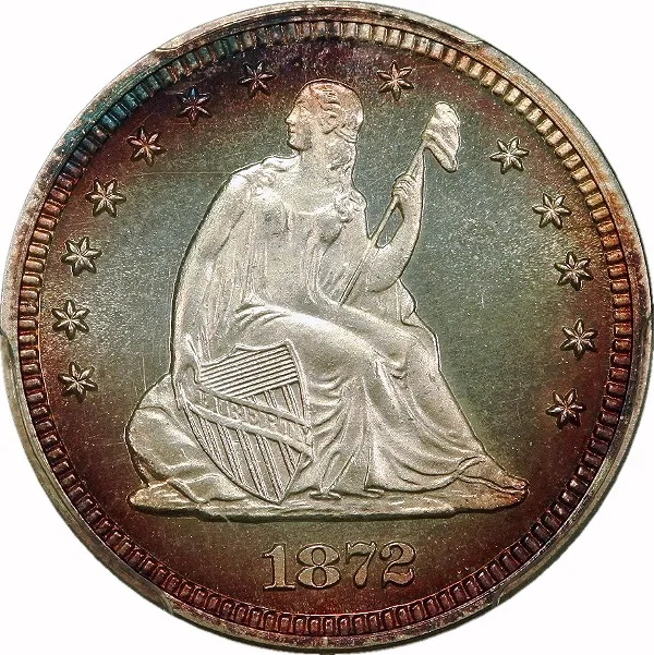 Seated 25¢, 1872, 25¢, PR67+ , PCGS/CAC