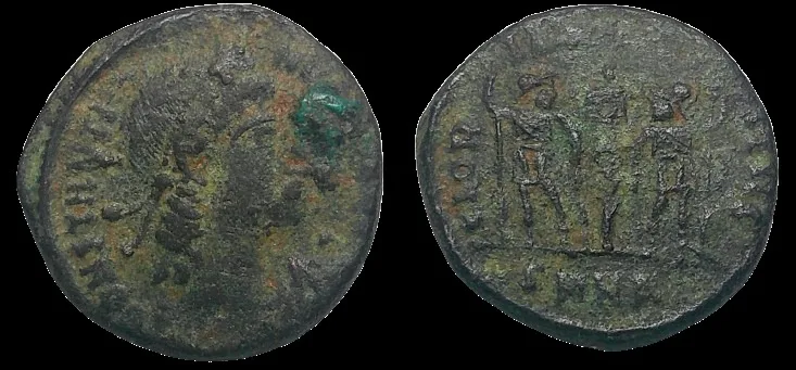 Constantius II, AE 15.5mm 1.73gm follis of Antioch. 337-341 AD.