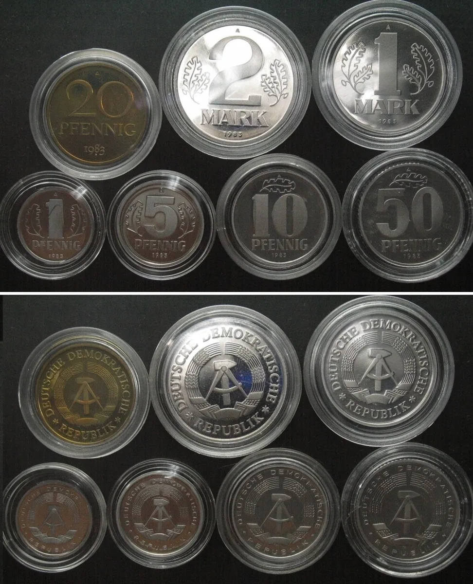 1983 GERMAN DEMOCRATIC REPUBLIC 1983 PROOF SET, 7 coins Proof