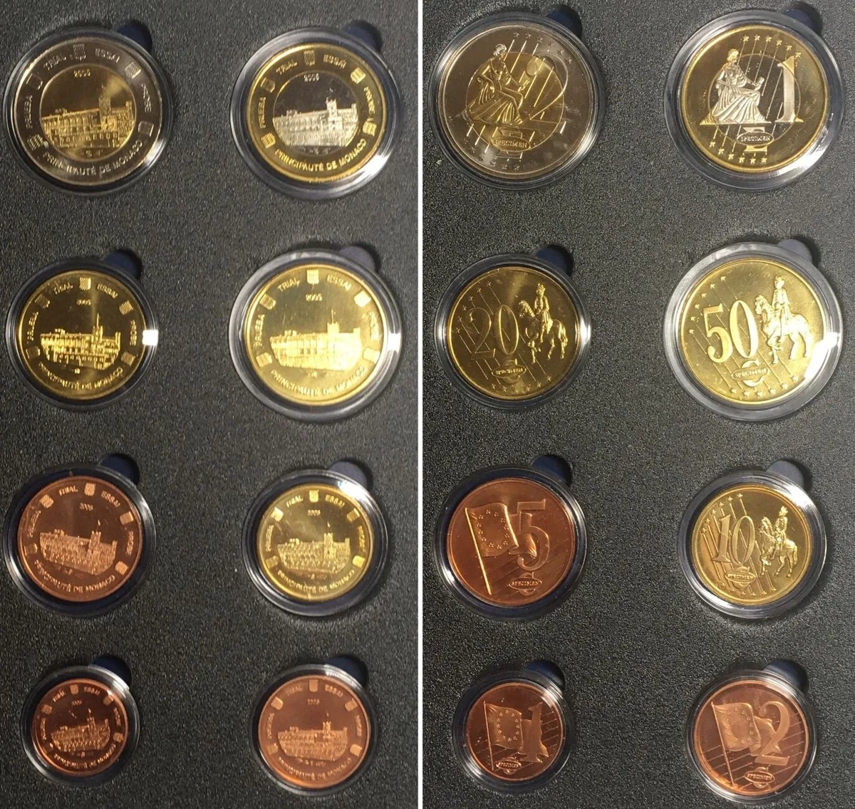 2005 MONACO - SPECIMEN Euro Pattern Proof Set 2005 BU