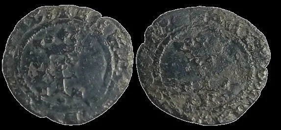 Fernando V & Isabella, Billon 17mm 1.0 gm Blanca. 1474-1504 AD.