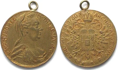 1900 MARIA THERESA THALER IMITATION Pendant about 1900 brass 32mm UNC-