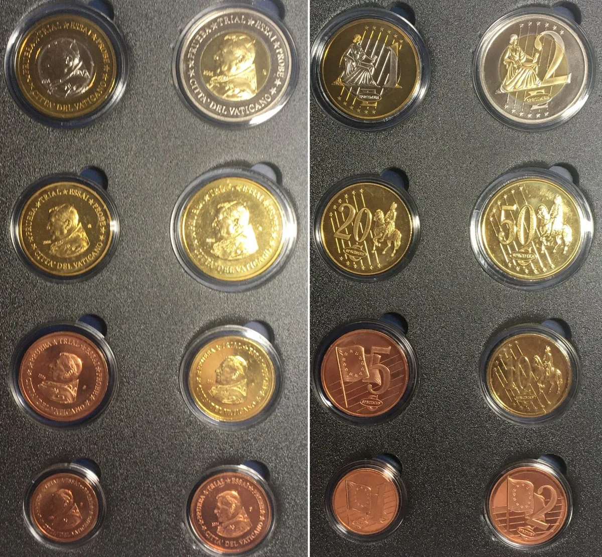 2006 VATICAN - SPECIMEN Euro Pattern Proof Set 2006 BU