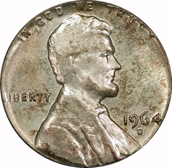 Lincoln Cent, 1964-D, On 10 Cent Planchet, 1¢, MS62