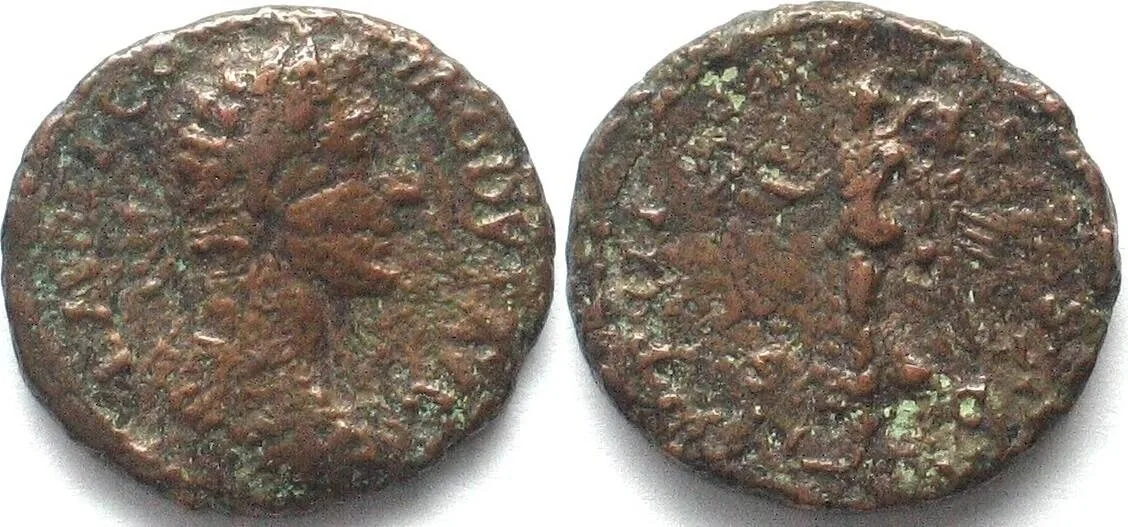 179 COMMODUS (175-192 AD). AE Dupondius or As, as caesar, 179, bare head, Victory VF-