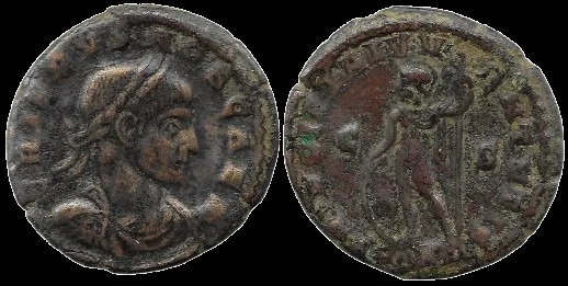 Crispus, 317-318 AD,AE 20mm 2.8gm follis, Arles, Scarce aVF