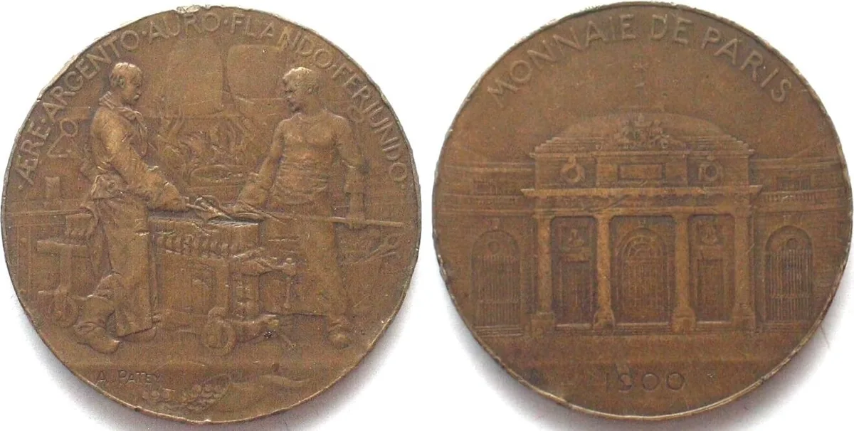 1900 FRANCE Medal 1900 MONNAIE DE PARIS bronze by Patey 37mm VF+