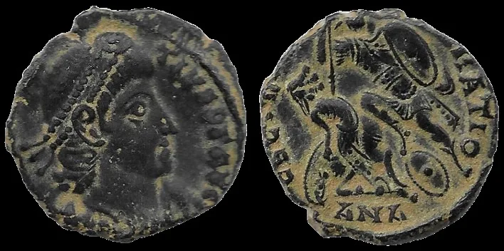 Constantius II. 337-361 AD (Struck AD 350-355) AE 15mm 2.3gm Antioch