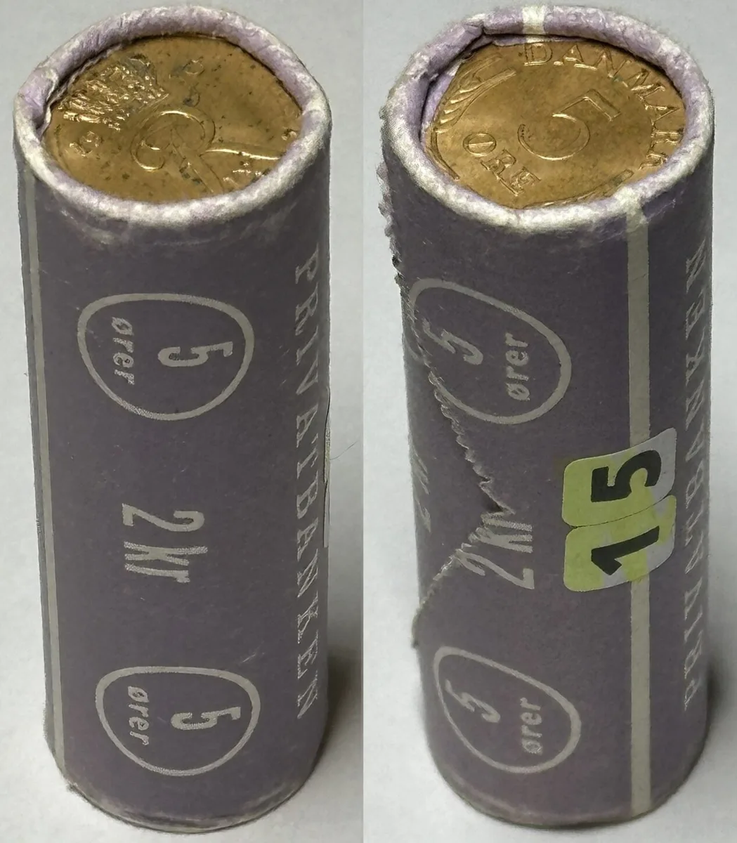 1970 DENMARK Coin roll 40 x 5 Ore 1970 FREDERIK IX UNC