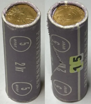 1970 DENMARK Coin roll 40 x 5 Ore 1970 FREDERIK IX UNC