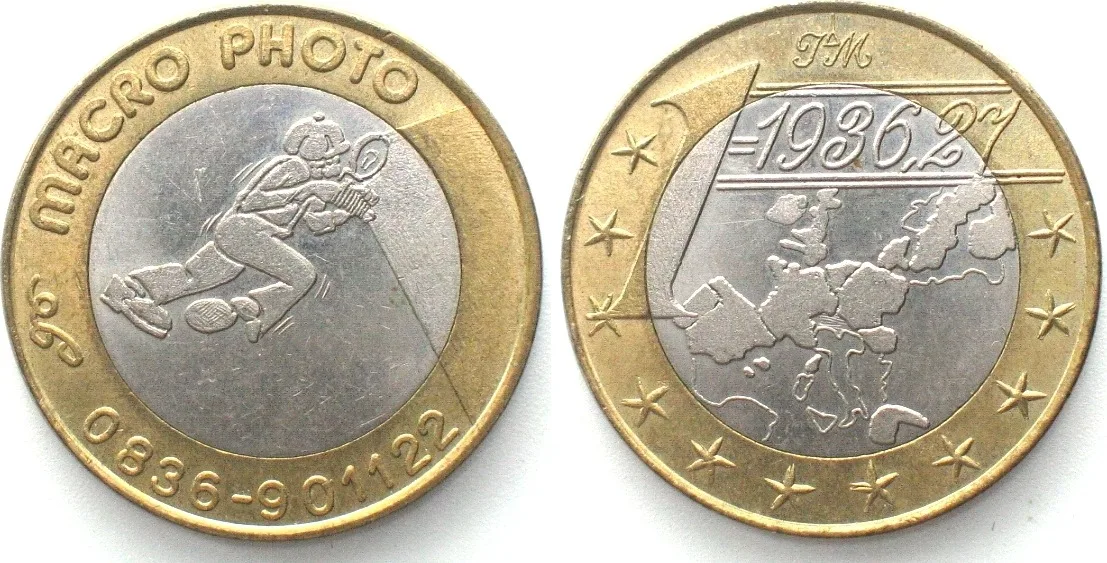 2001 ITALY 1 Euro = 1936,27 Lire ND (2001) MACRO PHOTO Bi-metallic SCARCE! UNC-