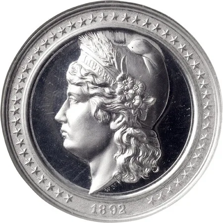 Exonumia, 1892, HK-222, SH 6-79 AL, Eglit-51 (Aluminium), Medal, PR65 , NGC