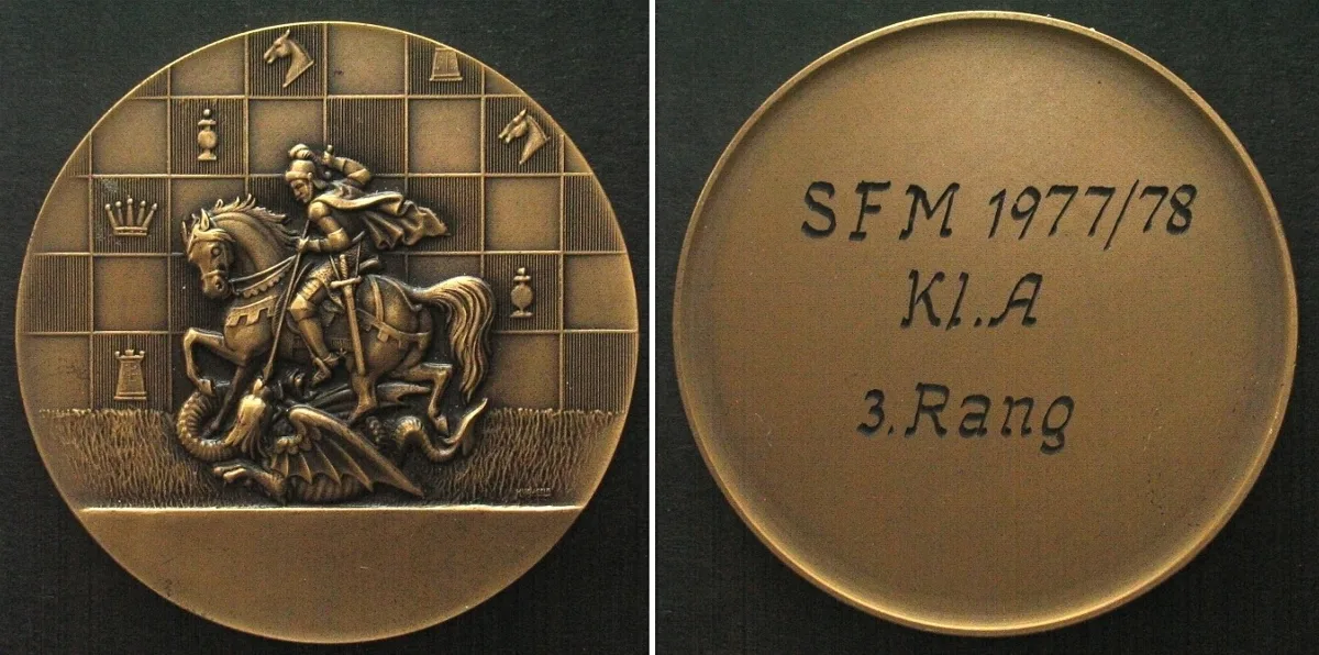 1978 SWITZERLAND Medal 1978 CHESS bronze SCARCE! UNC