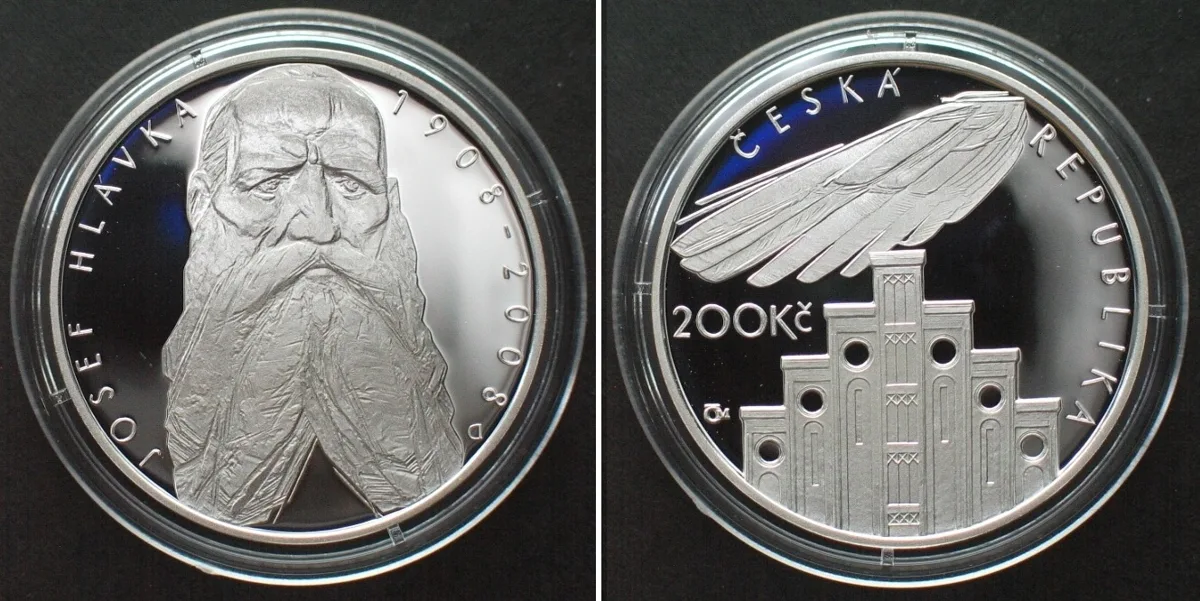 Kronen 2008 CZECH REPUBLIC. 200 Korun 2008, Josef Hlavka, silver Proof