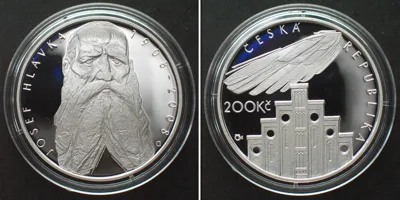 Kronen 2008 CZECH REPUBLIC. 200 Korun 2008, Josef Hlavka, silver Proof