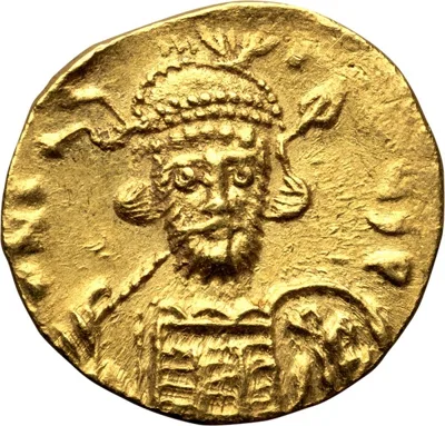 Constantine IV, with Heraclius and Tiberius. Solidus