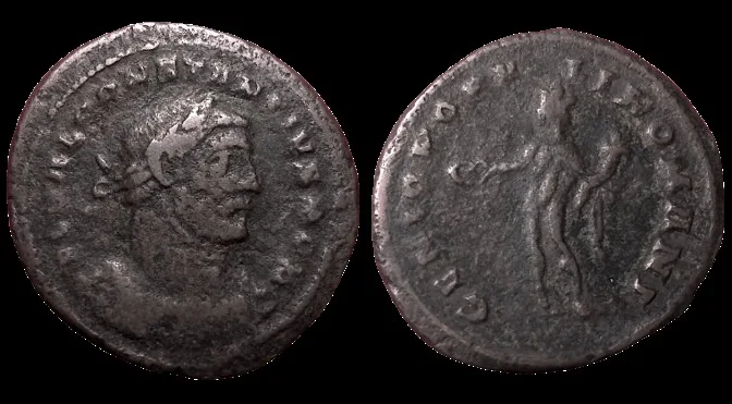 CONSTANTIUS I CHLORUS (Struck 300 AD)AE 27mm, 9.1gm large follis. As Caesar, Londinium mint