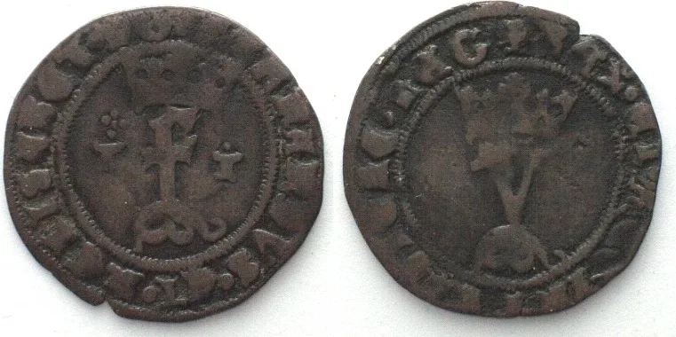 1469-1504 SPAIN. Blanca FERNANDO V & ISABEL (1496-1504) Toledo mint, billon, VF