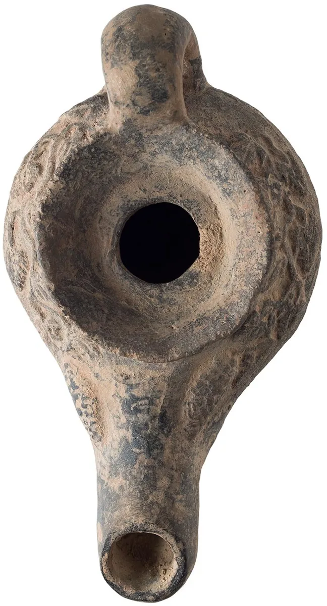 Roman Oil Lamp with Grape Vines