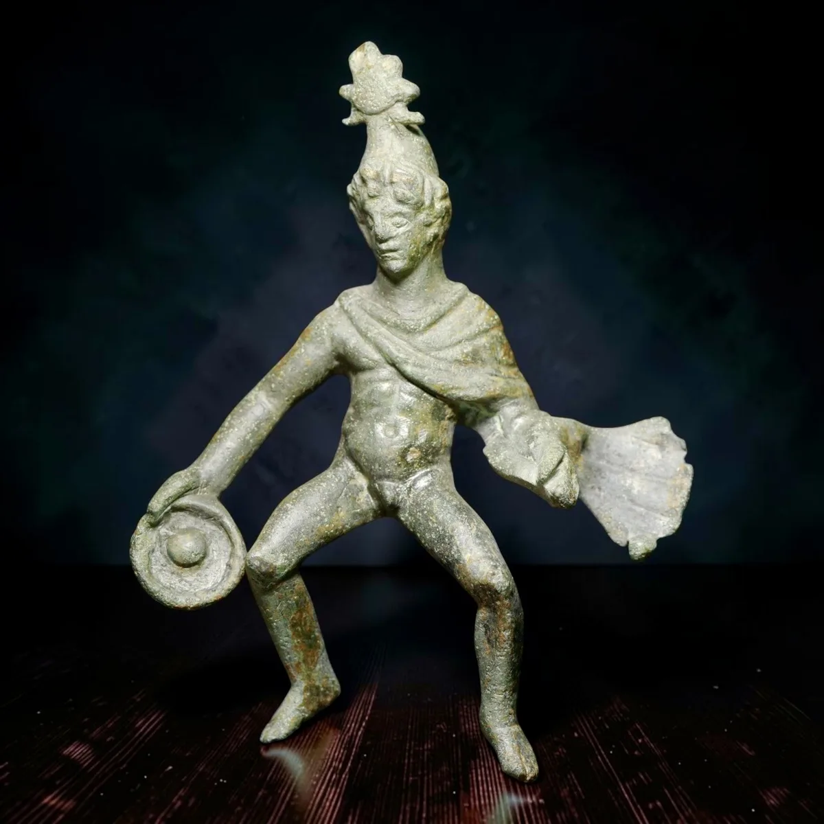 Roman bronze votive statuette of Mercury (Greek Hermes)