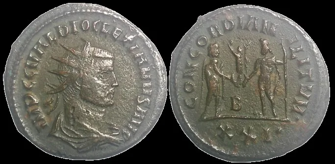 Diocletian 284-305 A.D. (Struck 293 & 295 AD) Bi 21mm 3.88gm Antoninianus, Antioch Mint