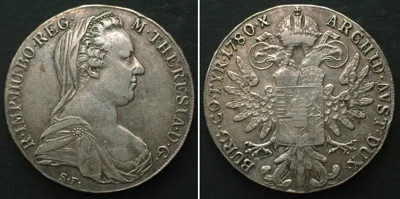 1780 AUSTRIA Maria Theresa Thaler 1780 Vienna mint (1890-1930) silver VF VF-EF