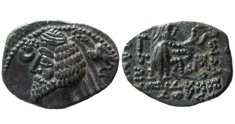 KING of PARTHIA. Phraates IV. 38-2 BC. AR Drachm, Choice EF.