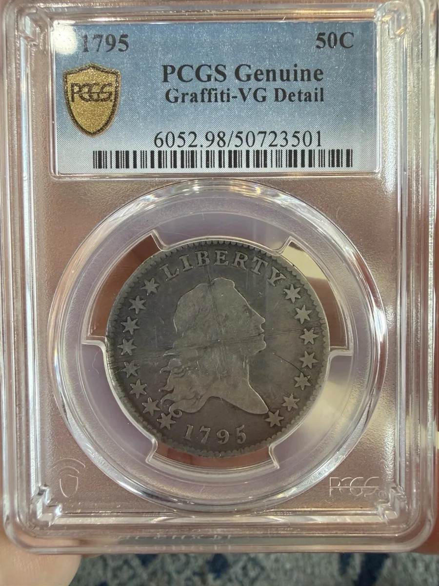 1795 PCGS VG Details Flowing Hair Silver Half Dollar