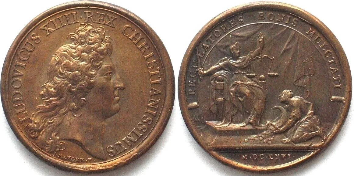 1666 1666. LA CLÉMENCE DU ROI. AE Medal by Mauger 41mm AU