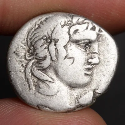 Roman Republic Silver AR Denarius 90BC C. Vibius Pansa - Apollo/Minerva