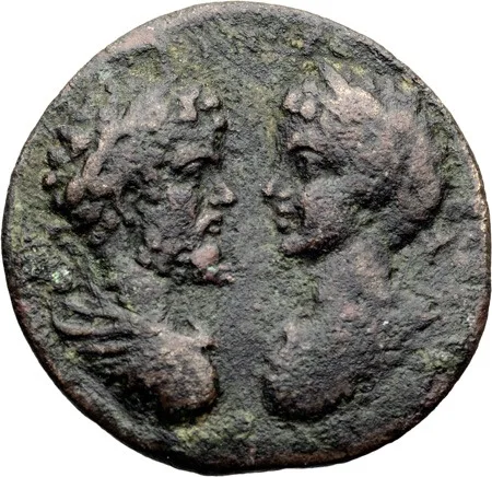 Septimius Severus and Caracalla. AE 28