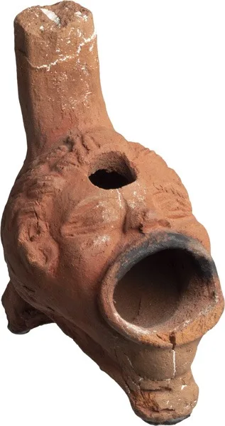 Egyptian Ex Toledo Museum of Art 1906 Terracotta Lamp, Head of a Negro