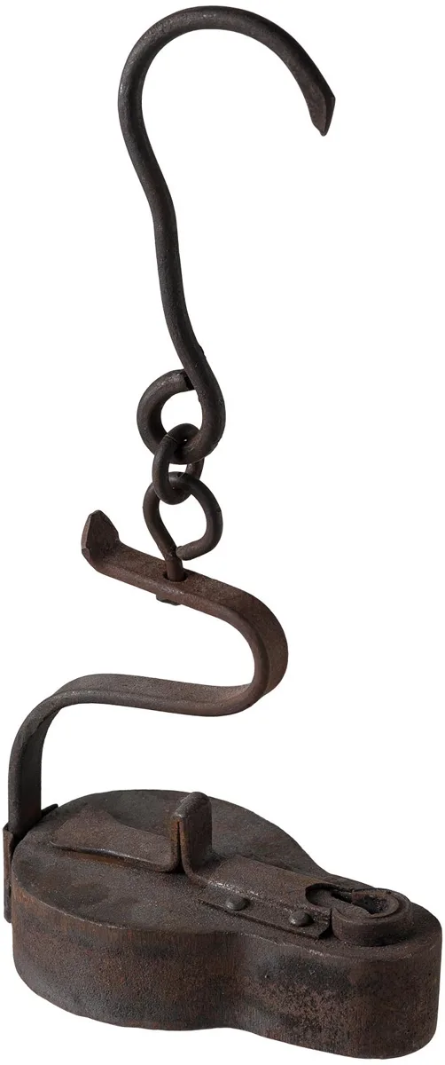 European Iron Miner's Hanging Oil Lamp