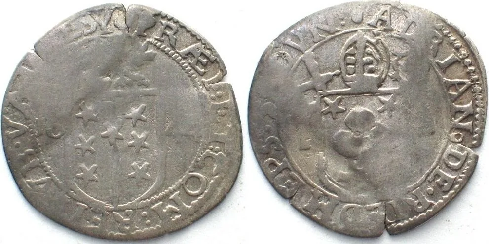 1644 Swiss SITTEN Batzen 1644 ADRIAN III v. RIEDMATTEN billon VF