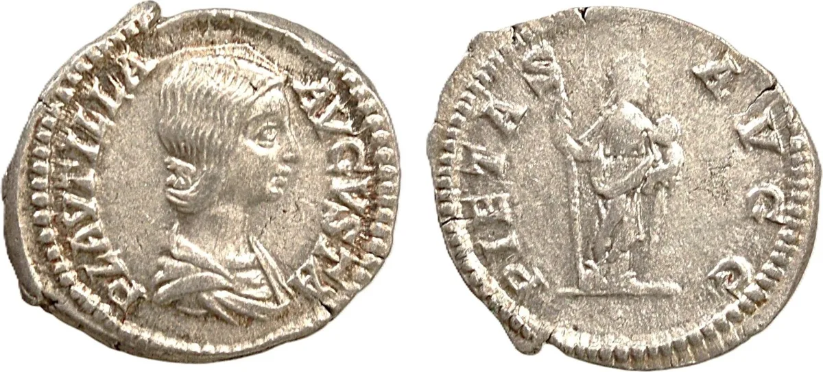 Plautilla AD 202-205. Rome Denarius AR