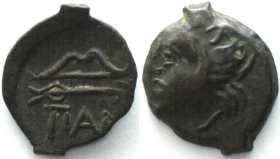 300-250 CIMMERIAN BOSPOROS. Pantikapaion, AE 20mm 300-250 BC, Pan / bow, arrow AU!