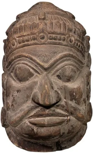 Indian Large Wooden Mask of Shiva
