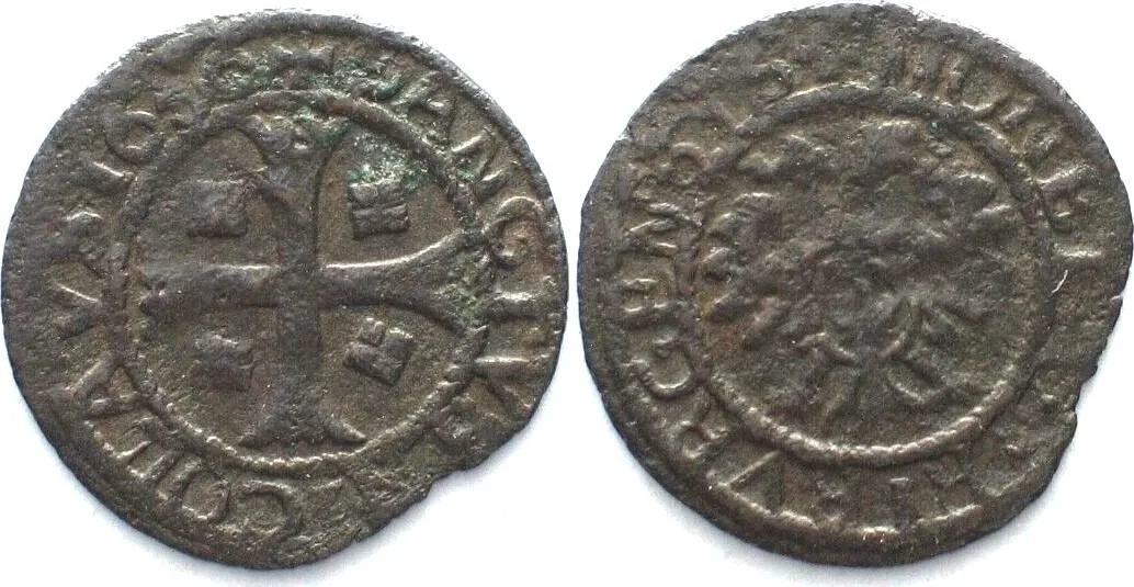 1656 Swiss Cantons FRIBOURG. Kreuzer 1656 billon VF+