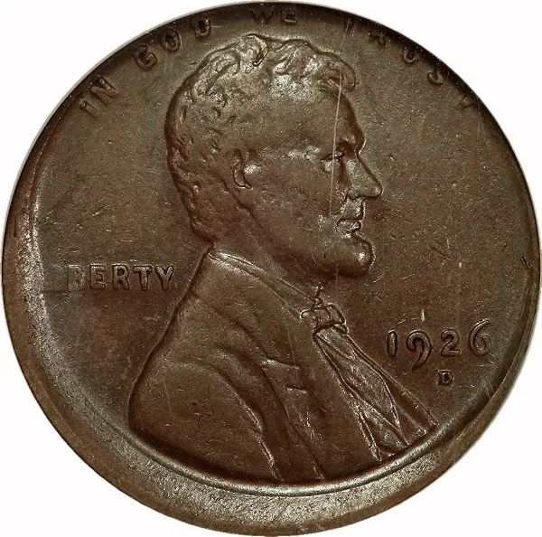 Lincoln Cent, 1926-D, Struck 5% Off Center, 1¢, EF40 BN, NGC