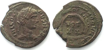 317-326 CRISPUS (317-326 AD). AE Barbarous Follis, VOT XX, TR, Rome, AU!