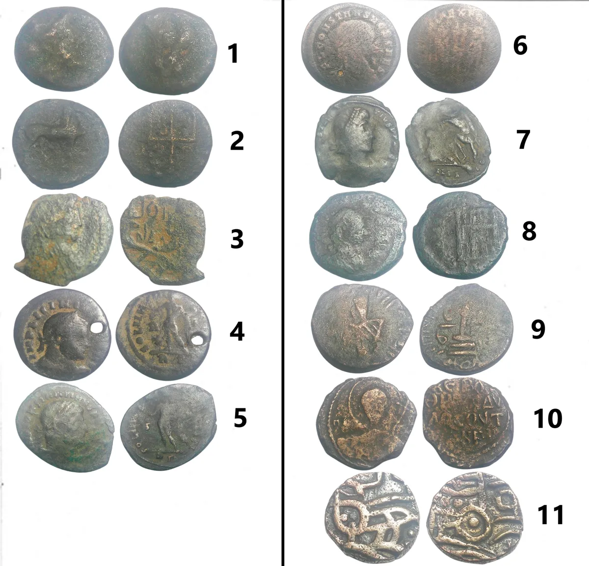11- Ancient Greek to Medieval Coins. ALL are ID 2.5x2.5 flips and coins in Supersafe 2x2 self-adhesive