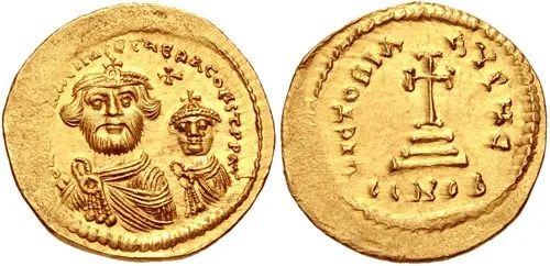 Heraclius, with Heraclius Constantine. 610-641. AV Solidus
