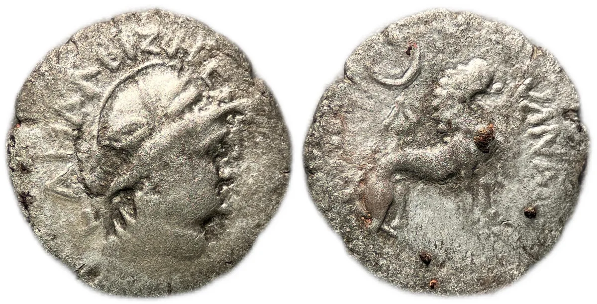 Yuezhi: Sapadbizes. Late 1st century BC. AR Hemidrachm 1.33g