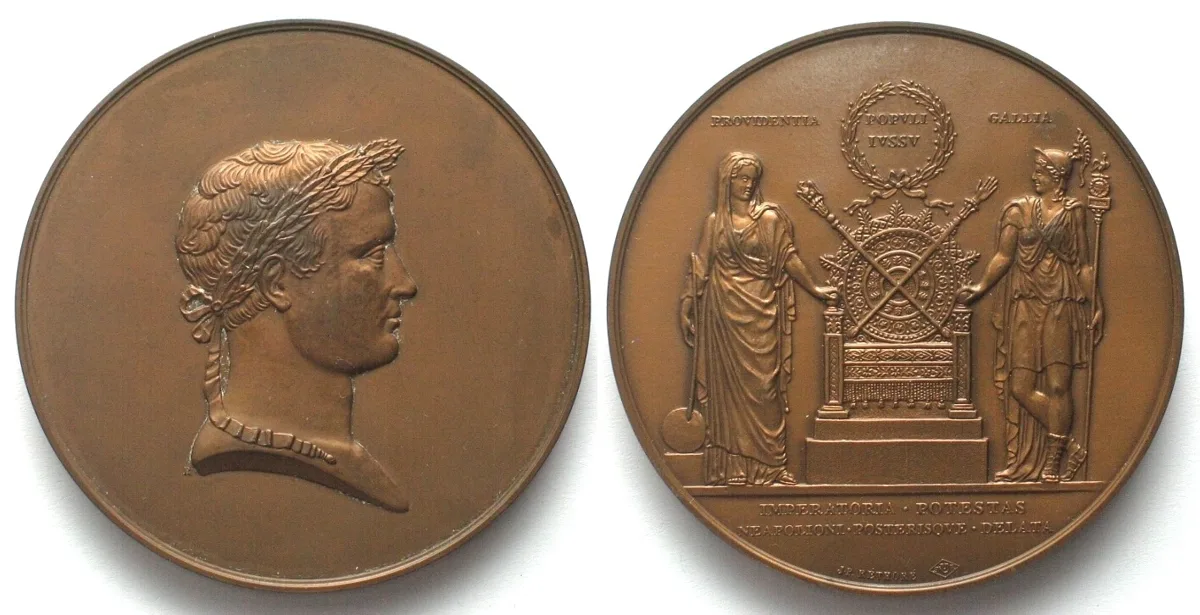 1985 NAPOLEON I. Medal, IMPERATORIA POTESTAS, bronze, 68mm UNC
