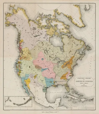 North America Map of Linguistic Stocks of American Indians Chiefly within the Present Limits of the United States by: John Wesley Powell