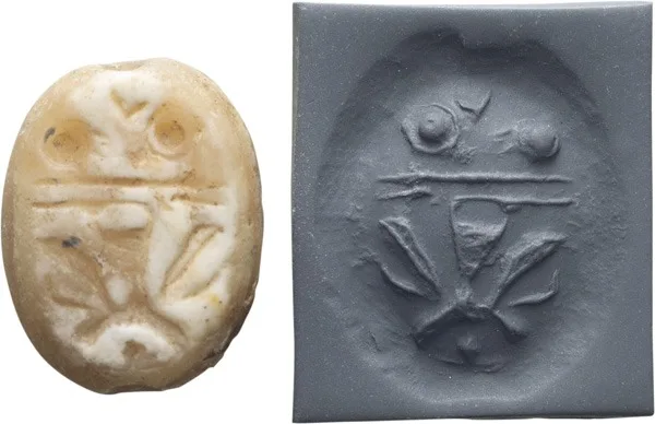 Neo Assyrian Chalcedony Stamp Seal (Scaraboid)