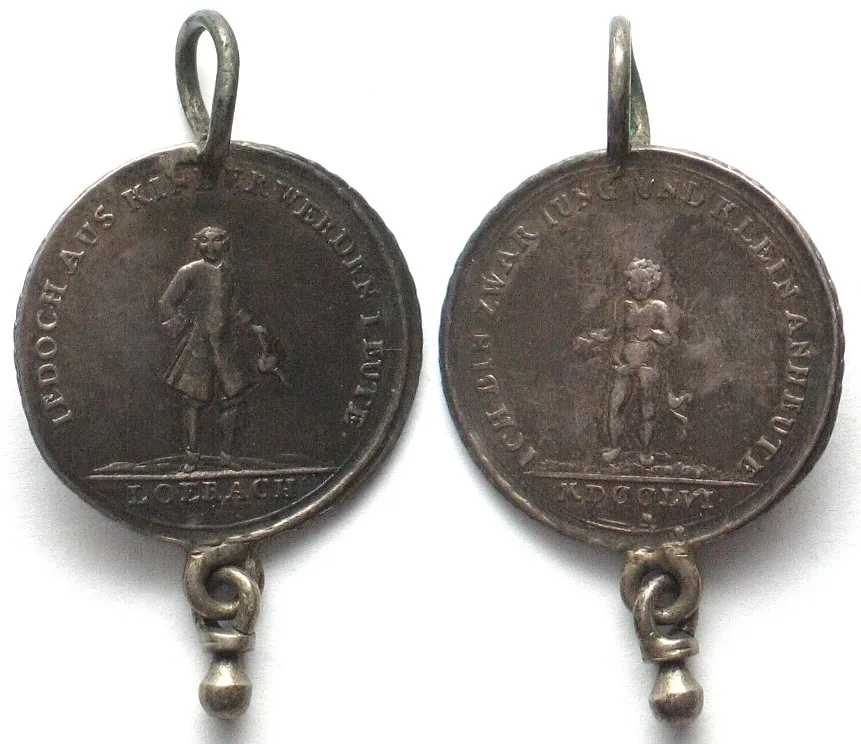 1756 Germany LOERRACH Medal 1756, Borough rights restauration, silver 29mm EF-